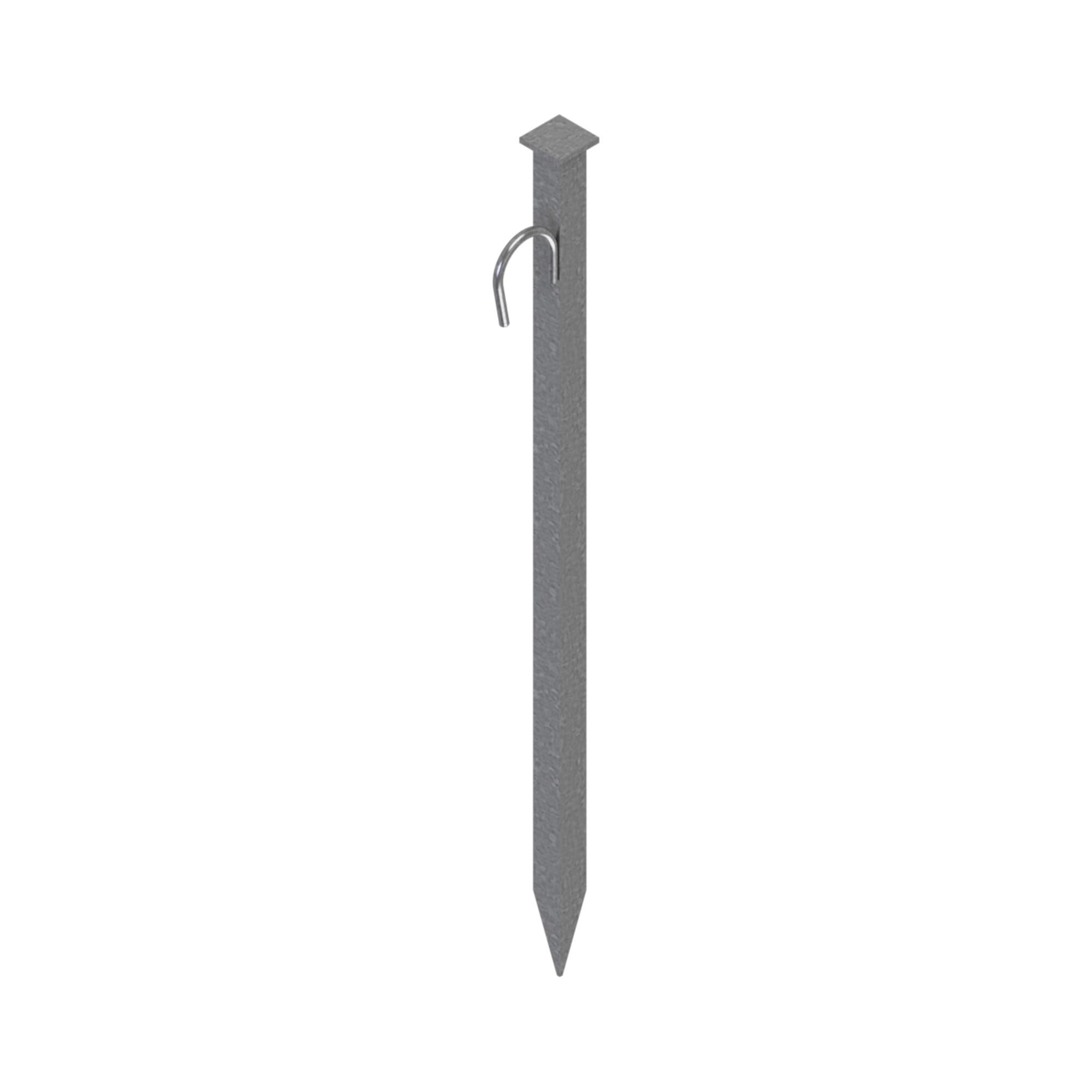 Schake Erdnagel, 30mm x 30mm mit angeschweißtem Kopf und Haken zum Einschlagen (30W80H)