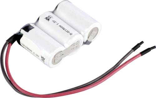 Mexcel Reihe F1x3 Akkupack 3x Sub-C hochtemperaturfähig, Kabel, Flat-Top NiCd 3.6V 1500 mAh