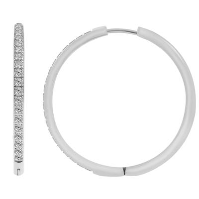 Klappcreolen ADELIA´S "Ohrringe – Klappcreole aus Edelstahl mit Strass Steinchen", Damen, Gr. Damen, Edelstahl, silber, Ohrringe Klappcreolen, Ideal zum Verschenken – schlicht und stilvoll