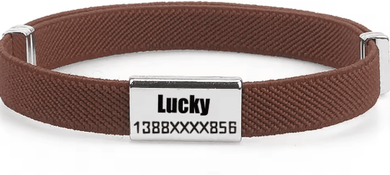 Inspire Picks PawID Personalized Breakaway Pet Collar Custom Name Collar With Metal ID Tag For Cats & Small Dogs brown And Tag