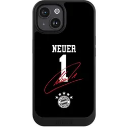 Nivocase Hülle für Apple iPhone 15 Handyhülle NIVOcore Case Schwarz FC Bayern München FCB Manuel Neuer (Apple iPhone 15), Smartphone Hülle, Schwarz