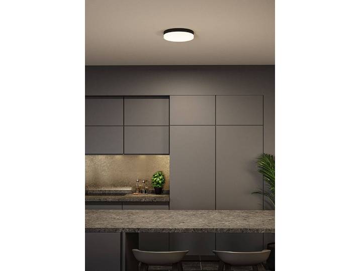 Plafonnier Amalie Ø 28cm Noir Aluminium verni Polycarbonate LED Module LED