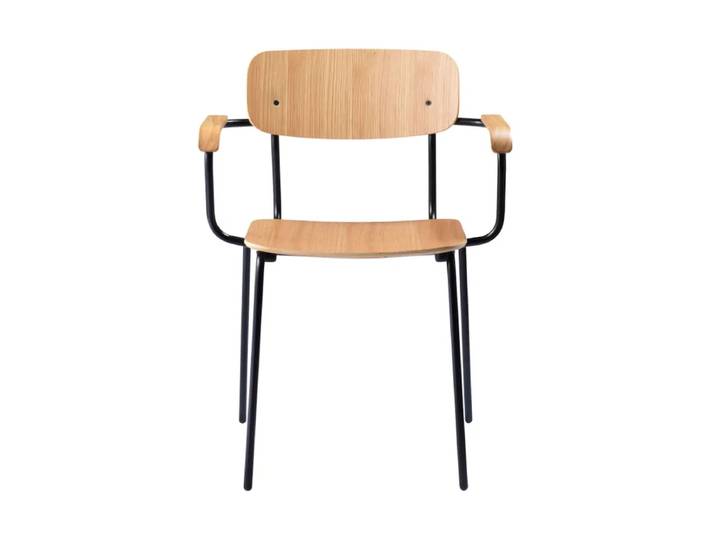 FDB Møbler J183 Holmen Armlehnstuhl Oak Furnier-black legs