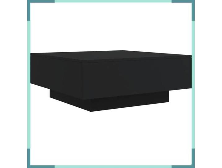 Table basse - 836589 - Carré 80x80 cm - Noir - Lumières LED intégrées
