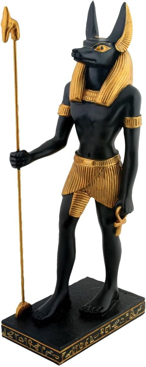 Anubis Beeldje - Egyptisch Decoratief Object van Koud Gegoten Hars - 21 cm