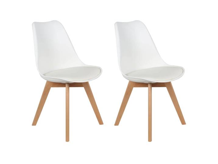 Lot de 2 chaises scandinaves blanches
