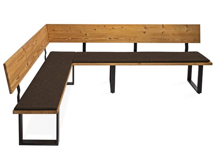 CURBY Eckbank, rustikale Altholzoptik, Material Massivholz