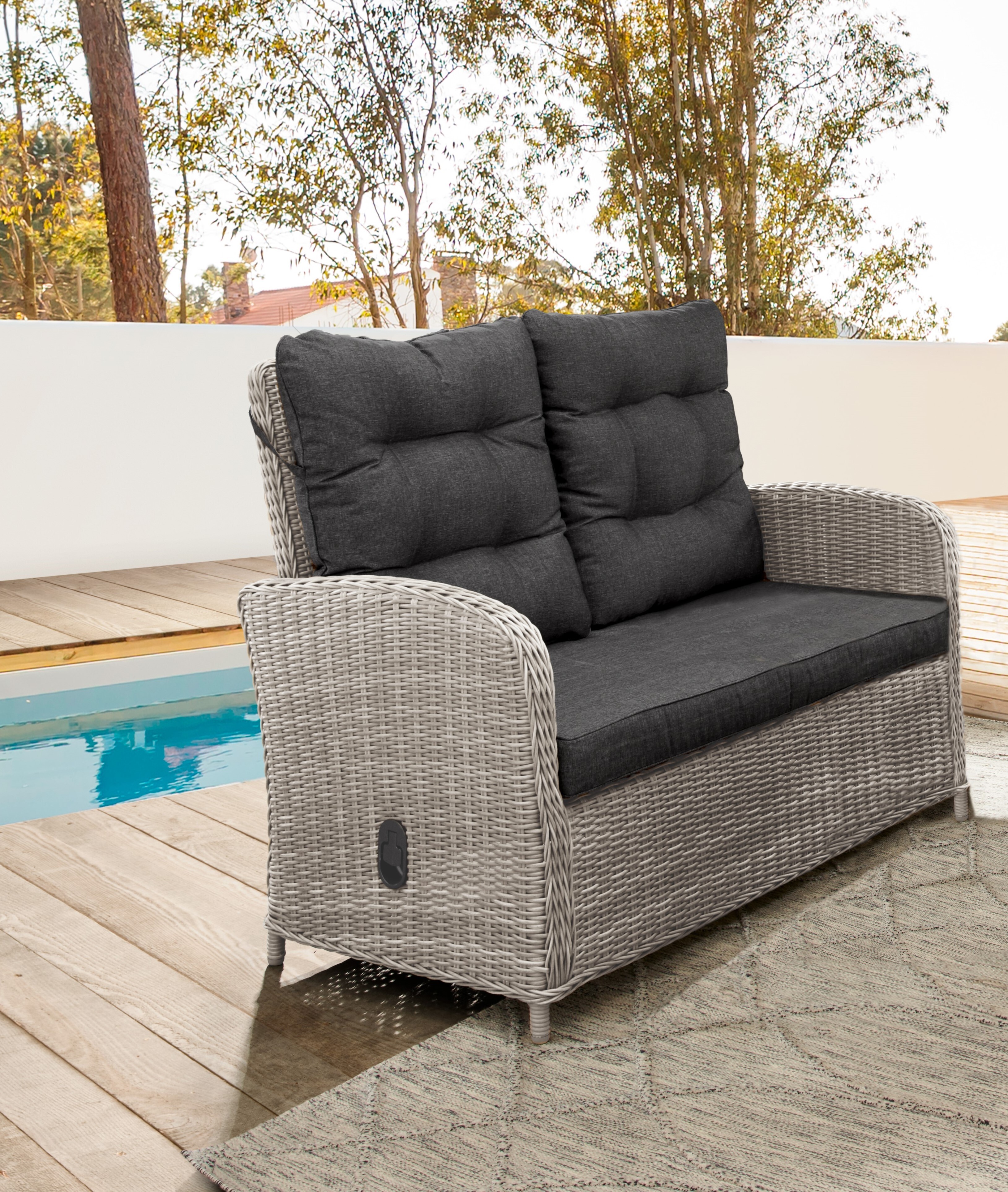 Destiny 2-Sitzer Gartensofa MERANO, Rückenlehne verstellbar, vintage weiß