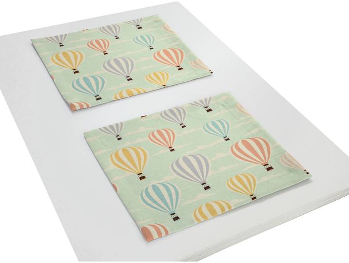 Platzset ADAM Balloons Gr. 1, grün, B:40cm L:40cm, Obermaterial: 100% Baumwolle, Platzsets, Platzset, GOTS organic,zertifiziert durch CERES 0242für Kinder