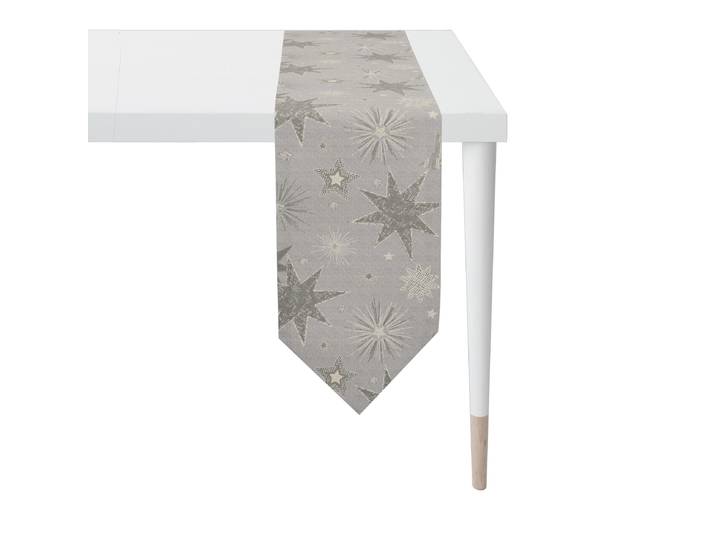Tischband APELT 3755 , grau, B:175cm L:21cm, Polyacryl, Polyester, Tischdecken, Tischband