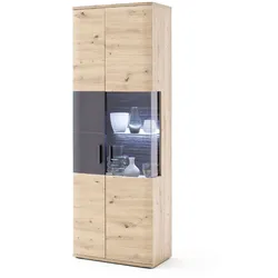 Vitrine HARPER MADANG (BHT 70x198x37 cm) - braun - BHT 70x198x37 cm