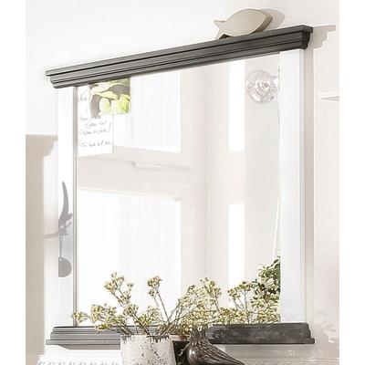 Garderobenspiegel OTTO HOME "Basilico, Spiegel", grau (weiß, grau), B:86cm H:83,5cm T:4,5cm, Spiegel, Garderobenspiegel, Rahmen aus massiver Kiefer, FSC, Breite 86 cm
