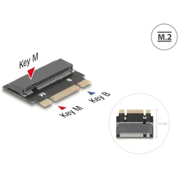 DELOCK Adapter M.2 Key B+M St > M.2 Key M Slot Verlängerung