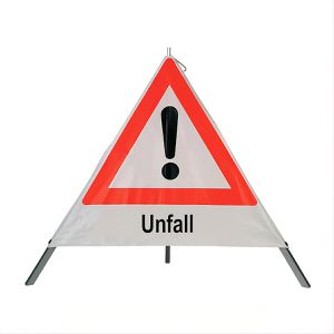 SafetyMarking Faltsignal Gefahrenstelle VZ101, Unfall, tagesleuchtend, Schenkellänge 90 cm