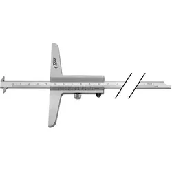 Helios Preisser, Messlehre, Tiefenmessschieber 200 mm abgesetzte Messschiene 8 x 3 mm (20 cm)