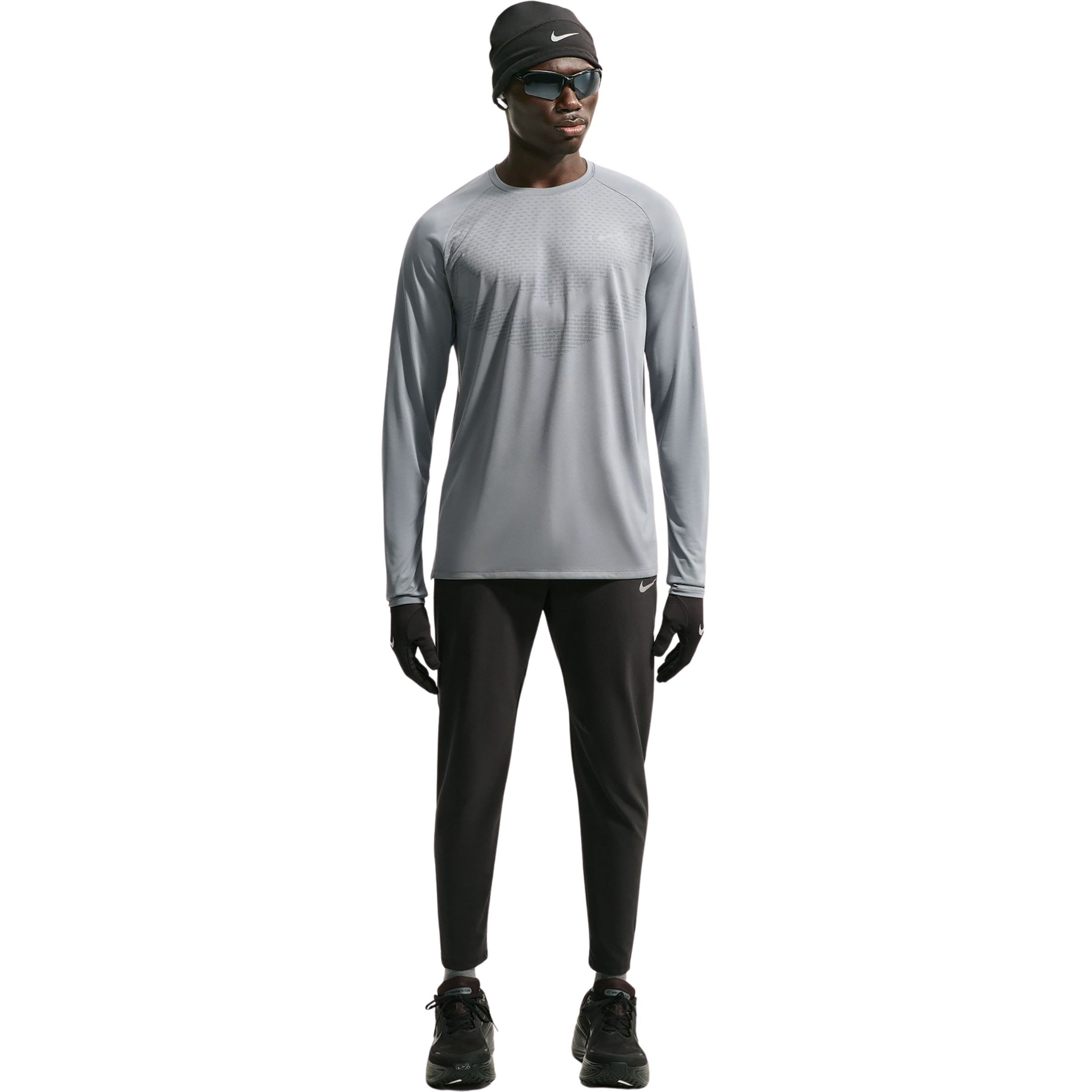 Nike Stride Herren Laufshirts grau Größe L Trailrunning | Laufen Elastisch