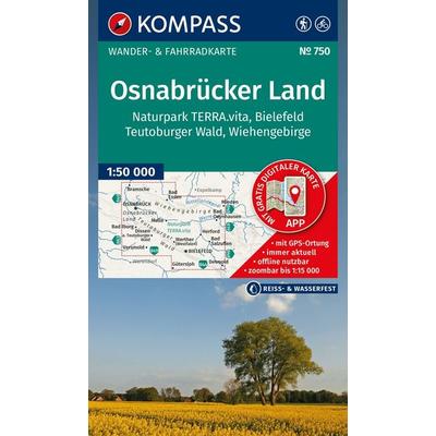 KOMPASS Wanderkarte 750 Osnabrücker Land, NP TERRA.vita, Bielefeld, Teutoburger Wald, Wiehengeb. 1:50.000, Sonstige von , KOMPASS Freytag & Berndt,