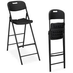 Relaxdays Klappbare Barhocker 2er Set Schwarz