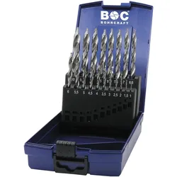 Bohrcraft, Bohrereinsatz, KG10 TURBO STEP HSS-G DIN 338 TURBO STEP P+ / 19-tlg. (1.0-10 mm)