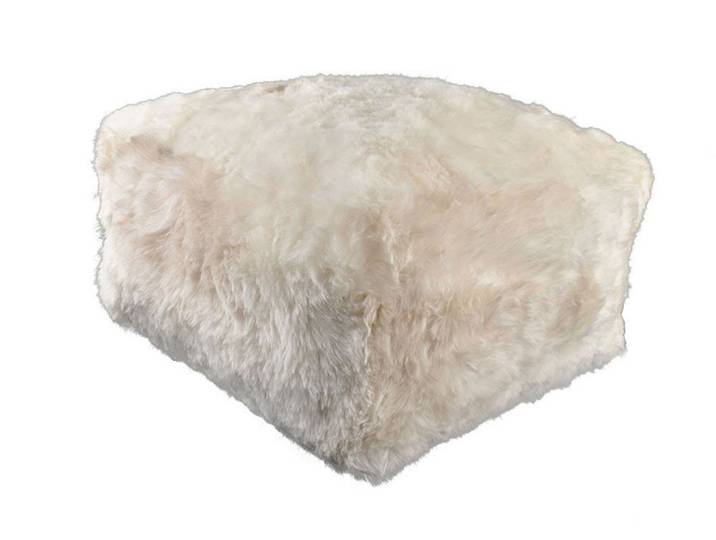 KUHFELL online & NOMAD Pouf LAMMFELL POUF FUßHOCKER AUS ECHTEM SCHAFFELL 60x60x30 cm