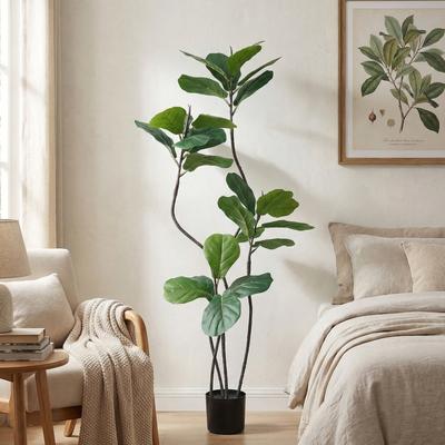 YVANLA Artificial Plant Fake Ficus Tree Potted Indoor
