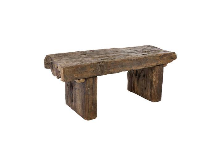 Banc en bois recyclé marron, 3 places, uni - Pomax, Jason - 116x4