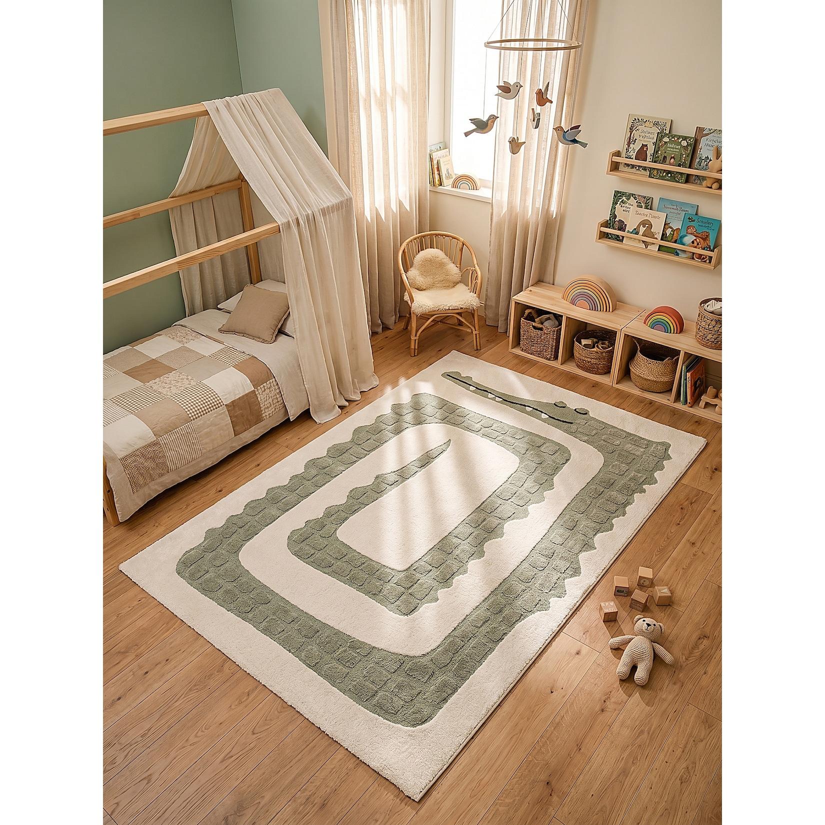 Kinderteppich Pflegeleicht Creme 160x230 cm - VELT Kadima Design