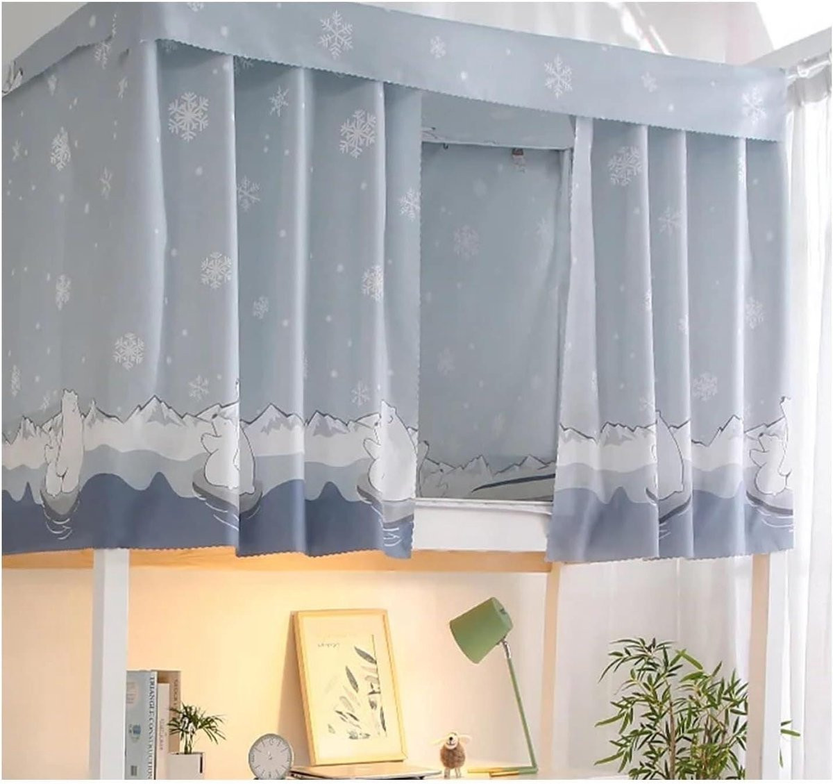 Bedluifel Stapelbed Slaapgordijn Privé Zwart Bruin Hoogte: 135 cm
