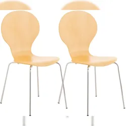 CLP 2x Stapelstuhl DIEGO ergonomisch natura