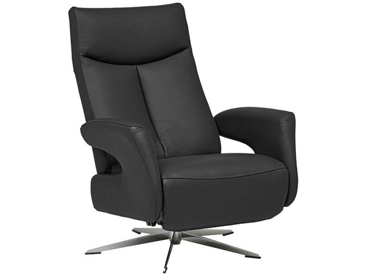 Welnova Relaxsessel, Anthrazit, Metall, Echtleder, Color-Finish-Leder, 74x105x82 cm, Fußauswahl, Lederauswahl, Wohnzimmer, Sessel, Relaxsessel