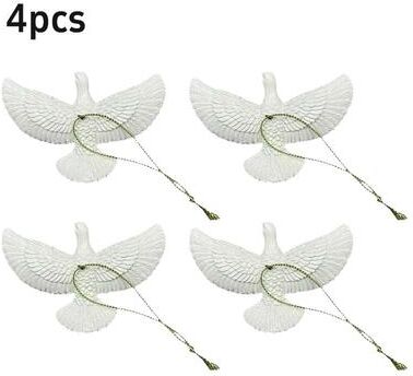 Uplift Picks Elegant Dove Ornament Resin Bird Statue Christmas And Home Decor 4 Pcs
