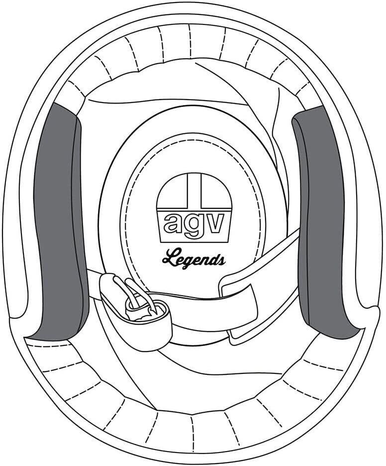 Cuffie Cheek Pads AGV per Casco X70 - Taglia XS taglia unica