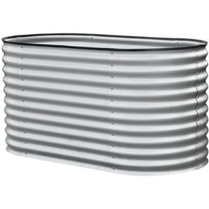 Westmann Hochbeet Grow Faster Oval, aus Stahl, 160 x 80 x 82 cm, 1049 Liter, silber