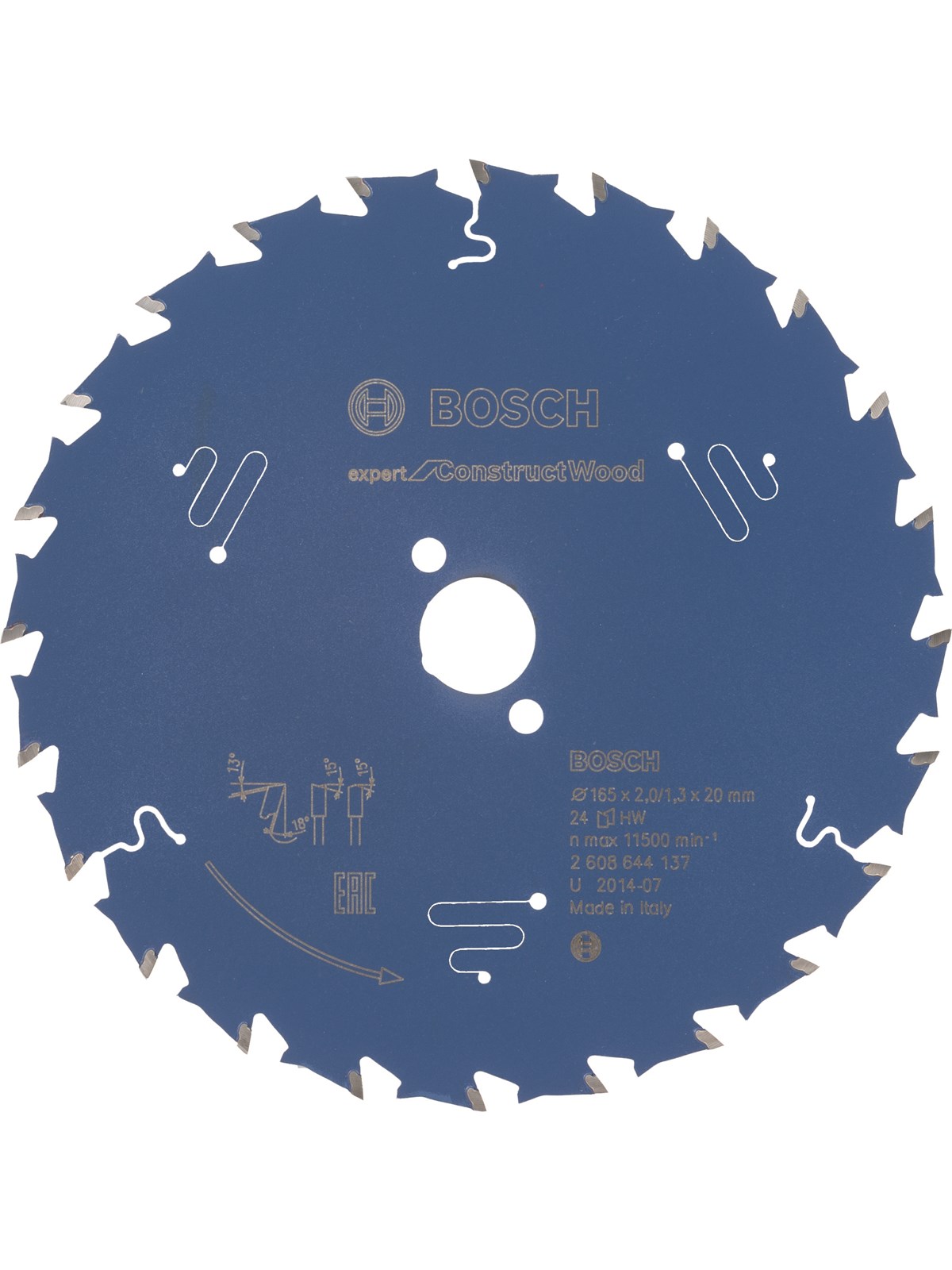 Bosch RUNDSAVKL 165X20X2MM 24T EXP CONSTRUCTWO