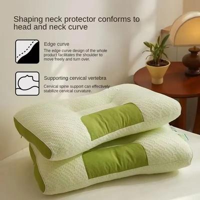 Uplifted Goods Bamboo Carbon Fiber Antibacterial Neck Pillow For Restful Sleep green 48x74 Cm