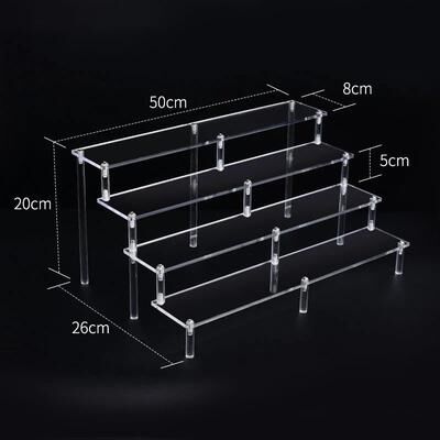 Uplift Treasures Clear Acrylic Multi Tier Display Riser Stand 4 Tier 50x8cm Firm