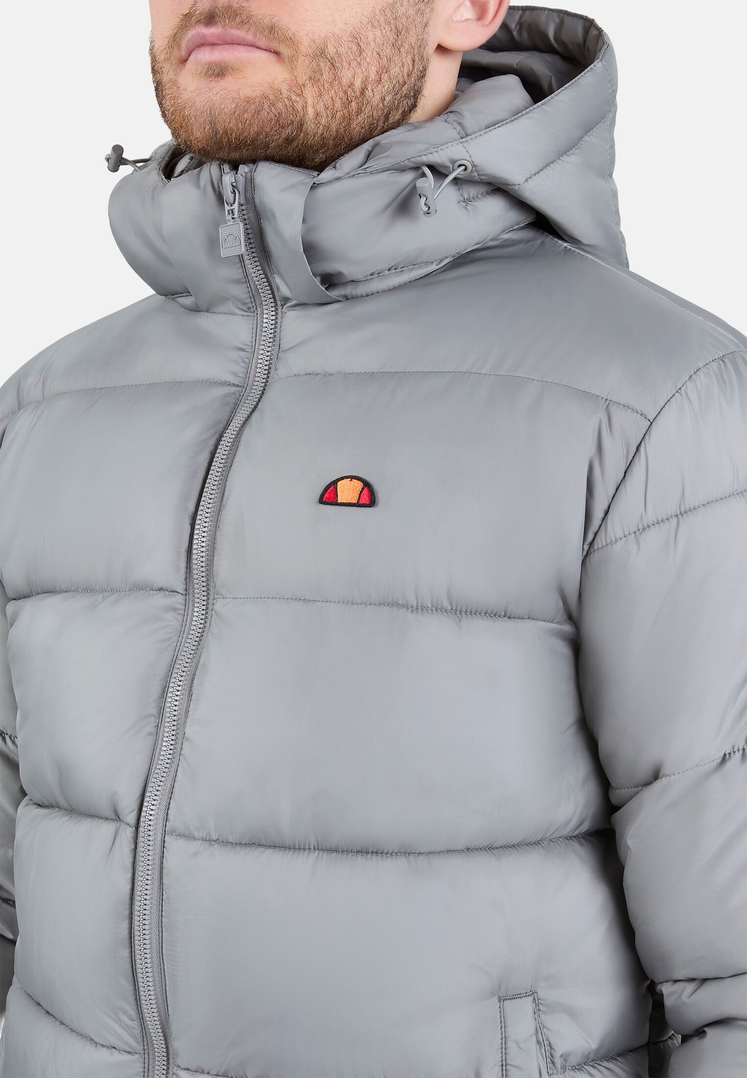 Steppjacke ELLESSE "PADDERO PADDED JACKET", Herren, Gr. XXL, grau (taupe), Obermaterial: 100% Polyester, Jacken Steppjacke, gepolsterte Steppjacke, mit Kapuze, normale Passform taupe XXL