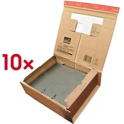 Colompac Paket-Versandkartons 33,0/29,0/12,0 cm - 10 Stück braun, 38.5x13x31.5 cm