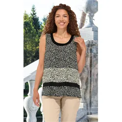 Viskose-Top in Druck schwarz in Größe 50 von DW-Shop, Schwarz, 50