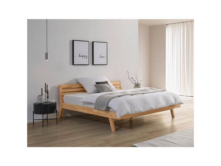 Mid.you Bett, Kernbuche, Holz, Kernbuche, massiv, 180x200 cm, Schlafzimmer, Betten, Doppelbetten