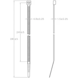 Tru Components, TC-12533356 280 mm 4.8 mm Blue Metall detektierbar 1 (280 mm, 100 Stk.)