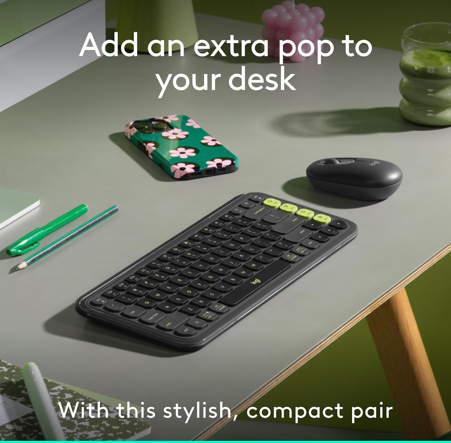 Logitech POP ICON COMBO – Bluetooth Keyboard & Mouse (QWERTY UK, Graphite)