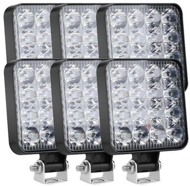 Uplifted Finds 48W LED Work Light Bar IP68 Waterproof Off Road Spotlight For Trucks SUVs And Tractors 6 Pcs