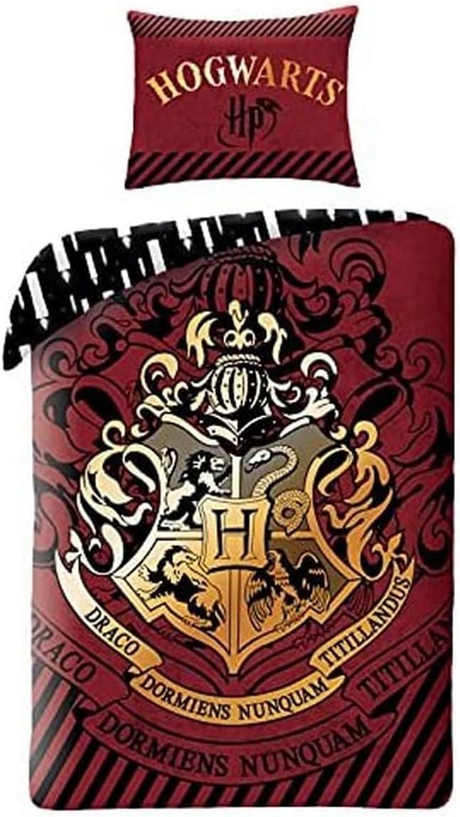 Harry Potter Bettwäsche-Set von Halantex, 140x200cm Bettbezug und 70x90cm Kissenbezug, 100% Baumwolle, Ron, Hogwarts, Hermine, Hufflepuff, Ravenclaw