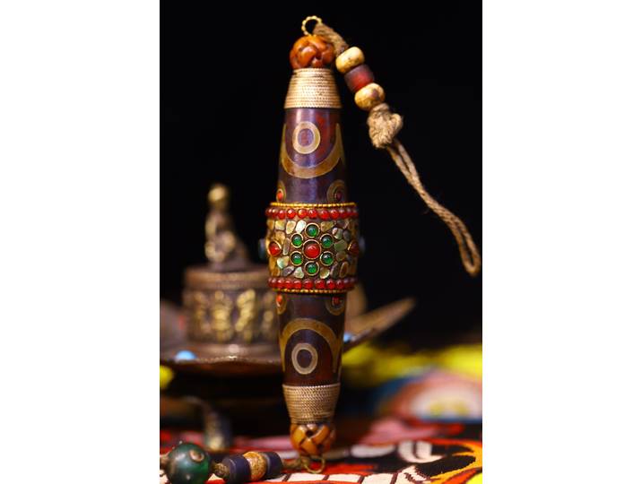 5 Xizang Folk vieille Agate naturelle mosaïque gemme gZi perles coquille pendentif amulette Dharma ville maison exorcisme