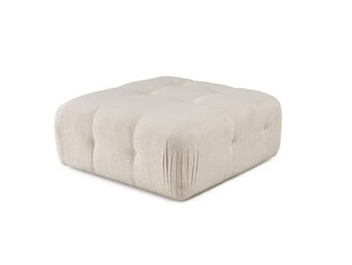 Atelier Del Sofa Stilvoller cremefarbener Pouf mit Buchenholzgestell, 100 cm 100% Polyester, 28 DNS-Schaumstoff für optimalen Komfort Modernes Sofasystem mit Verstellmechanismus