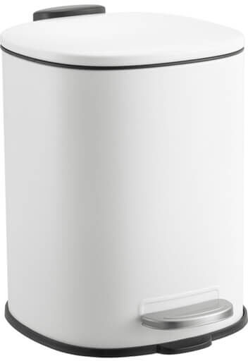 Showerdrape Capri White 3L Bathroom Pedal Bin