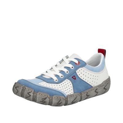 Sneaker RIEKER, Damen, Gr. 38, Synthetik, blau (blau, weiß), Lederimitat, Schuhe Sneaker, Schnürschuh, Halbschuh, Freizeitsneaker mit Perforation