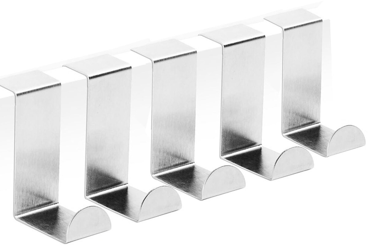 10 stuks RVS Over de deur kapstok haken voor badkamer, keuken en kantoor, 45mm