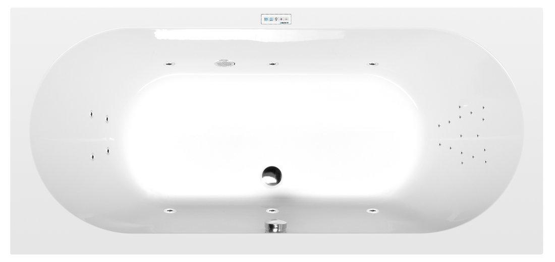 Polysan LEVANA Whirlpool-Badewanne, 170x80x39cm, Highline Hydro, Chrom